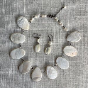Handmade Greek Stone Necklace & Earring Set